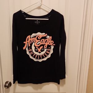 American Eagle Black Long Sleeve Shirt